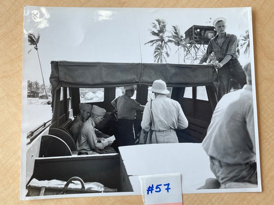 'General Cauldwell U.S.M.C. Leaving Guadalcanal' WWII Original Press Photo