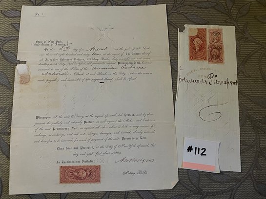 1867 Antique Notorized Document