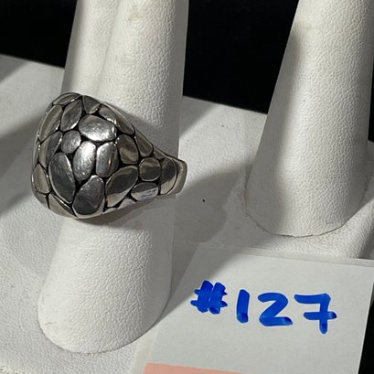 Sterling Silver Cobblestone/Pebble Design Ring, Size 7