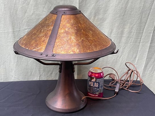 Arts & Crafts/Mission Mica Shade Lamp - Solid Copper Base - Awesome!