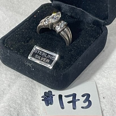 Sterling Silver & Cubic Zirconium Ring, Size 10.25