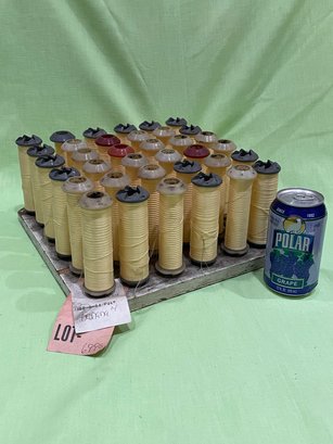 Industrial Thread Rack With 36 Spools - Light Yellow Polyester
