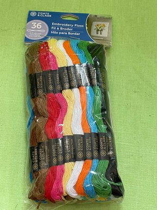 (36) Coats & Clark Embroidery Floss - Basic Colors NEW