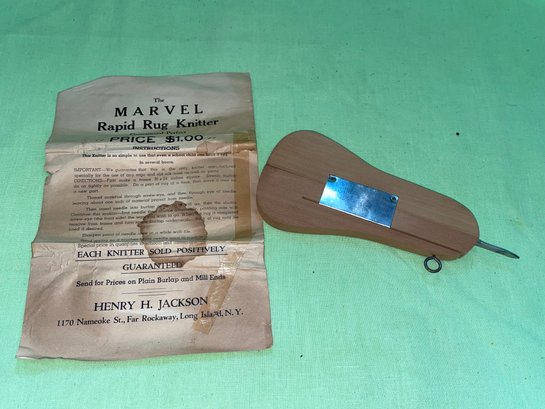 Antique Marvel Rapid Rug Knitter