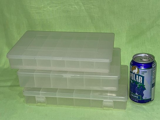 Lot Of 3 Plastic Storage Boxes - Bead, Craft Storage Organization