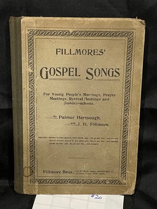 'FILLMORES' GOSPEL SONGS' 1898 Antique Church Music Book