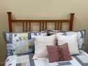 Complete Queen Bed - Wood Frame, Mattress, Boxspring, Linens, Pillows