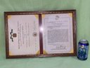 Framed Navy Achievement Medal Award Certificate - Vietnam War
