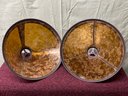 Pair Of Craftsman Style Hammered Copper Lamps With Mica Shades - Mission Art & Crafts