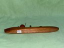 Vintage Hand Crafted Wood Military Ship, Boat Model #1