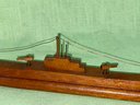 Vintage Hand Crafted Wood Military Ship, Boat Model #2