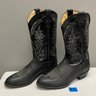Tony Lama Vintage Cowboy Boots - Size 12D - Black Leather, Western