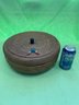 Antique Wicker Sewing Basket With Chinese Coin & Beads