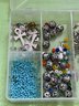Plastic Box With Assorted Craft Beads, Charms - Jewelry Making