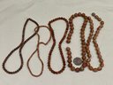 5 Strands 'Red Mala' Stone Beads -Assorted Sizes For Jewelry Making