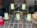 Hearth Accessories Lot - Fireplace Tools, Candle Holder, Brass Log Holder