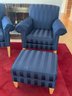 2 Ethan Allen Upholstered Chairs & Ottoman