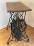 Antique Singer Treadle Sewing Machine Base & Wood Top Table