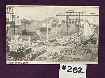 Antique PANAMA CANAL Construction Postcard