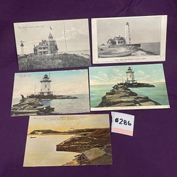 Set Of 5 Saybrook, Connecticut VINTAGE Postcards - Lighthouses
