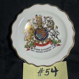 1977 Queen Elizabeth II Silver Jubilee Royal Stafford Bone China Plate