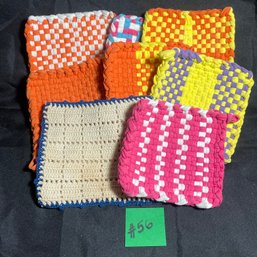 Lot Of 8 Vintage Woven Potholders