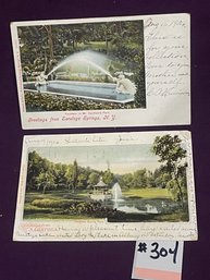 (2) Saratoga Springs, New York Antique Postcards