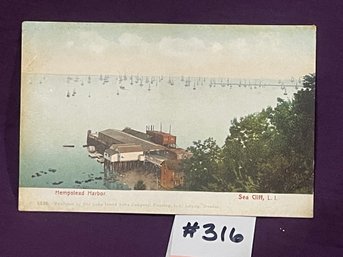 Hempstead Harbor - Sea Cliff, Long Island Antique Postcard