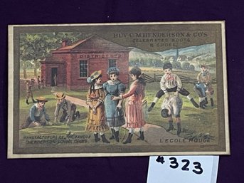 HENDERSON'S 'SCHOOL SHOE' Antique Victorian Trade Card