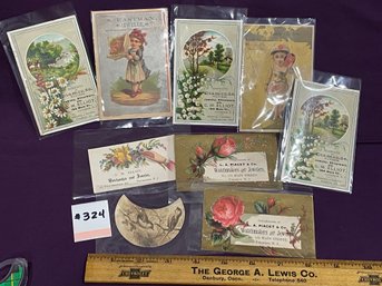 Lot Of Watchmaker, Jeweler Antique Victorian Trade Cards