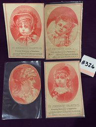 ST. JOHNSBURY GRANITE CO. Set Of 4 Antique Victorian Trade Cards
