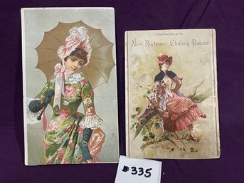 (2) Antique Victorian Clothing Trade Cards