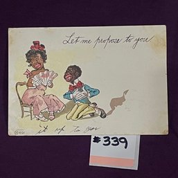 1905 Black Americana Marriage Proposal ANTIQUE Postcard