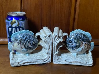 Ceramic Fish Bookends - Vintage Made In Japan