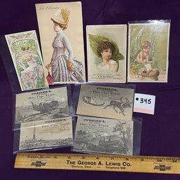 Millinery & Fancy Goods Victorian Trade Cards - Antique Ephemera