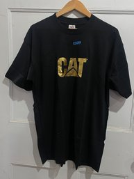 CAT Caterpillar Gold Printed XL T-Shirt - New Old Stock, Holoubek