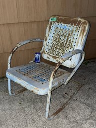 Mid-Century Metal Rocking Bouncer Chair 1950s Vintage Outdoor Porch/Patio Furniture