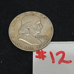 1958 Franklin Half Dollar - American Silver Coin
