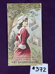 Broadhead Dress Goods 1880s Advertising Ephemera