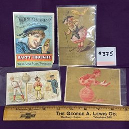 (Set Of 4) Antique Tobacco, Cigar, Cigarette Trade Cards