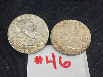(Lot Of 2) 1963-D Franklin Half Dollars - American Silver Coins