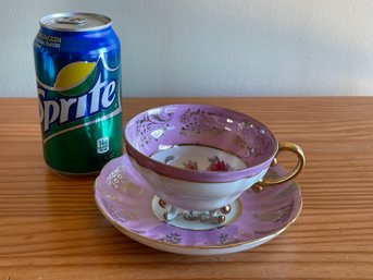 Vintage Porcelain 3-Footed Teacup & Saucer, Japan