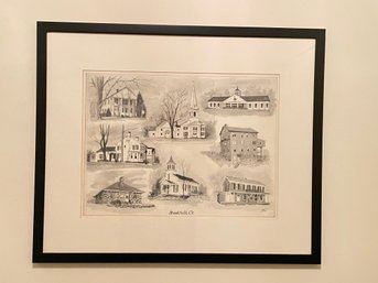 Brookfield, Connecticut Historic Landmark Buildings Framed Print - Dennis Stuart