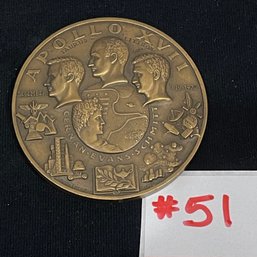 Apollo XVII Medallic Art Co. NY Bronze Medal, Medallion - NASA Commemorative