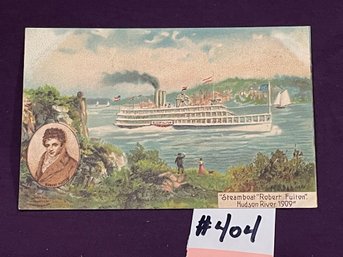 Steamboat 'Robert Fulton' Hudson River 1909 Antique Postcard
