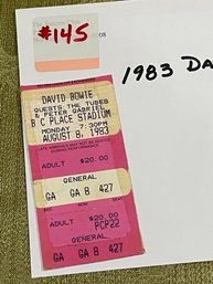 1983 David Bowie Concert Ticket - Vintage
