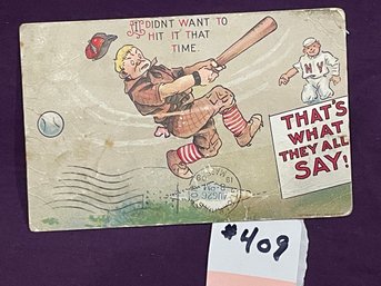 1909 Antique Baseball Postcard
