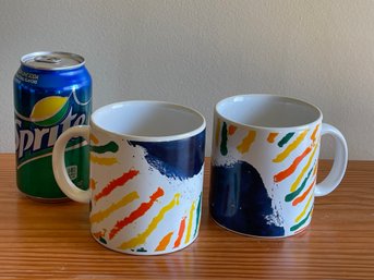 Pair Of Abstract Art Design Coffee Mugs By HOSA