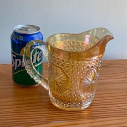 Orange Carnival Glass Creamer, Pitcher