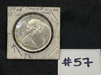 1966 Uncirculated Canadian Dollar Coin